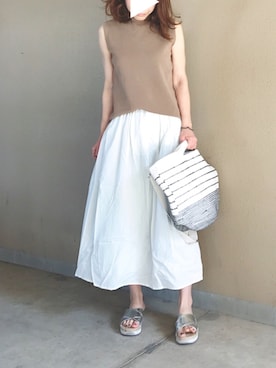 「B:MING by BEAMS（ビーミングバイビームス）の【InRed6月号掲載】【VERY5月号掲載】ビーミング by ビームス / ギャザーマキシスカート 16SS（スカート）」を使った、karachanさん（レディース・159cm）の春コーディネート