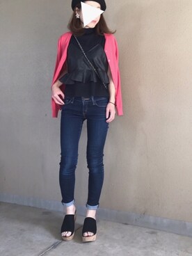 「ロールアップ」｜「アイテム（キャミソール）」を使った、karachanさん（レディース・159cm）の夏コーディネート
