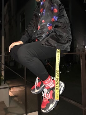 「Yohji Yamamoto（ヨウジヤマモト）のアイテム（ブルゾン）」を使った、SHUNさん（メンズ・184cm）の春コーディネート
