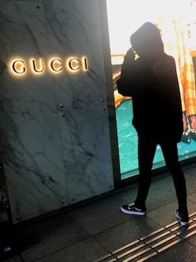 「GUCCI（グッチ）のアイテム（その他）」を使った、SHUNさん（メンズ・184cm）の秋コーディネート