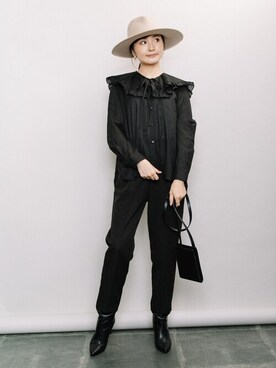 「ELVENCE DEUX（エルベンスドゥ）のアイテム（パンツ）」を使った、ELVENCE DEUXさん（レディース・160cm）の秋コーディネート