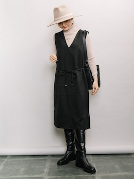 「ELVENCE DEUX（エルベンスドゥ）のアイテム（ワンピース/ドレス）」を使った、ELVENCE DEUXさん（レディース・160cm）の秋コーディネート