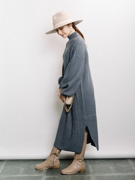 「ELVENCE DEUX（エルベンスドゥ）のアイテム（ワンピース/ドレス）」を使った、ELVENCE DEUXさん（レディース・160cm）の秋コーディネート