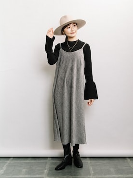 「ELVENCE DEUX（エルベンスドゥ）のアイテム（ワンピース/ドレス）」を使った、ELVENCE DEUXさん（レディース・160cm）の冬コーディネート