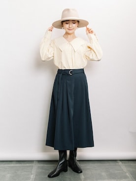 「ELVENCE DEUX（エルベンスドゥ）のアイテム（パンツ）」を使った、ELVENCE DEUXさん（レディース・160cm）の冬コーディネート