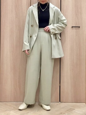 「ELVENCE DEUX（エルベンスドゥ）のアイテム（パンツ）」を使った、ELVENCE DEUXさん（レディース・155cm）の冬コーディネート