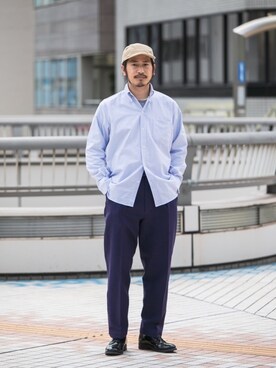 「Hender Scheme（エンダースキーマ）のアイテム（帽子）」を使った、たうけんさん（メンズ・177cm）の春コーディネート