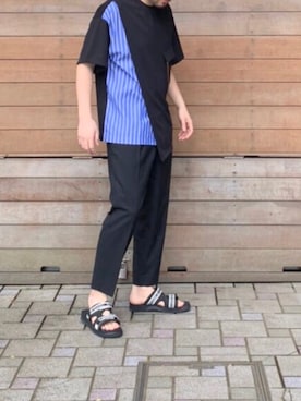 「beautiful people（ビューティフルピープル）のアイテム（サンダル）」を使った、nakajimanobuakiさん（メンズ・174cm）の春コーディネート
