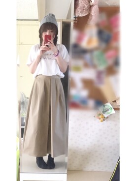 「Honeys（ハニーズ）のアイテム（ニットキャップ/ビーニー）」を使った、ゆんさん（レディース・157cm）の秋コーディネート