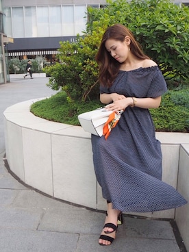 「passage mignon/flaneur（パサージュミニョンフラヌール）のアイテム（アクセサリー）」を使った、cacoさん（レディース・153cm）の夏コーディネート