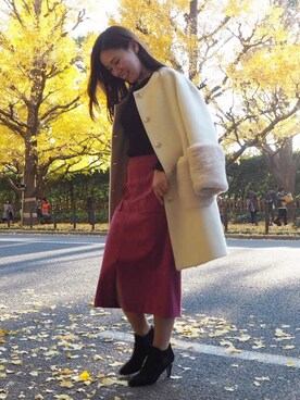 「外苑前銀杏並木」｜cacoさん（レディース・153cm）の冬コーディネート
