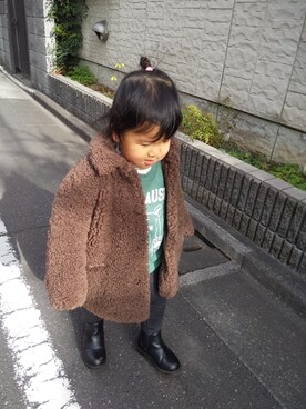 「ZARA KIDSのアイテム（その他アウター）」を使った、hinano*さん（キッズ・90cm）の冬コーディネート