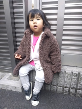 「ZARA KIDSのアイテム（その他アウター）」を使った、hinano*さん（キッズ・90cm）の冬コーディネート