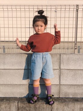 「CIAOPANIC TYPY（チャオパニックティピー）のアイテム（サンダル）」を使った、Ⓜ︎idukiさん（キッズ・100cm）の春コーディネート
