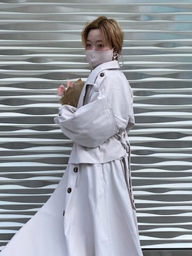 「トレンチスカート」｜あすぺこさん（レディース・160cm）の春コーディネート