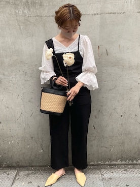 「natural couture（ナチュラルクチュール）のアイテム（オールインワン・サロペット）」を使った、あすぺこさん（レディース・160cm）の春コーディネート