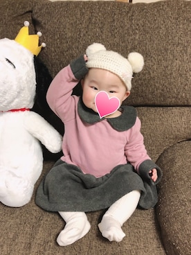 「LAGOM（LAGOM）のアイテム（ワンピース/ドレス）」を使った、ほっちゃんさん（キッズ・70cm）の冬コーディネート