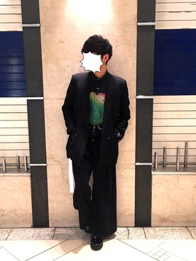 「SHAREEF（シャリーフ）のアイテム（テーラードジャケット）」を使った、IIITKNさん（メンズ・169cm）の春コーディネート