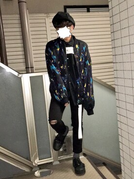 「SHAREEF（シャリーフ）のアイテム（レッグウェア）」を使った、IIITKNさん（メンズ・169cm）の秋コーディネート