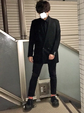 「SHAREEF（シャリーフ）のアイテム（テーラードジャケット）」を使った、IIITKNさん（メンズ・169cm）の秋コーディネート