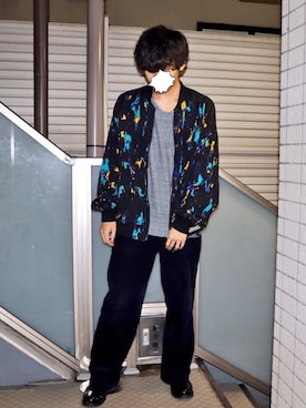 「SHAREEF（シャリーフ）のアイテム（ブルゾン）」を使った、IIITKNさん（メンズ・169cm）の冬コーディネート