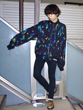 「SHAREEF（シャリーフ）のアイテム（ブルゾン）」を使った、IIITKNさん（メンズ・169cm）の秋コーディネート