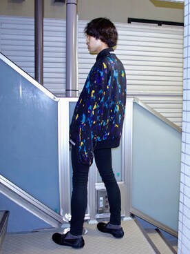 「SHAREEF（シャリーフ）のアイテム（ブルゾン）」を使った、IIITKNさん（メンズ・169cm）の秋コーディネート