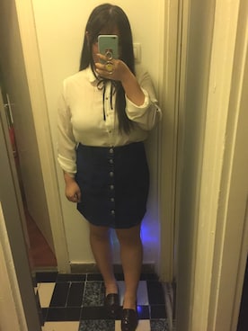 「PULL&BEAR（プルアンドベア）のアイテム（スリッポン）」を使った、akiさん（レディース・163cm）の冬コーディネート