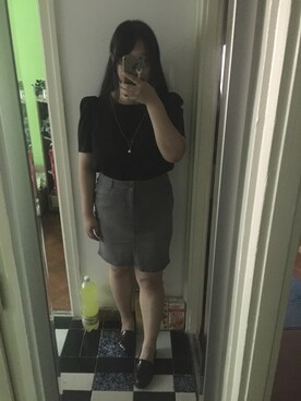 「PULL&BEAR（プルアンドベア）のアイテム（スリッポン）」を使った、akiさん（レディース・163cm）の夏コーディネート