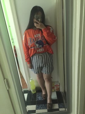 「PULL&BEAR（プルアンドベア）のアイテム（スリッポン）」を使った、akiさん（レディース・163cm）の夏コーディネート