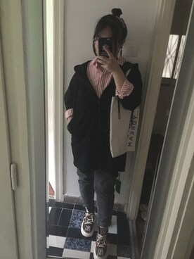 「メイソウのアイテム（ハンドバッグ、ホワイト系）」を使った、akiさん（レディース）の冬コーディネート