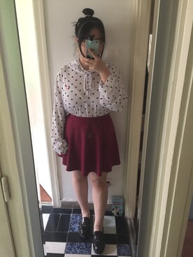 「new yorkerのアイテム（スカート、レッド系）」を使った、akiさん（レディース）の春コーディネート