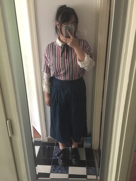 「PULL&BEAR（プルアンドベア）のアイテム（ローファー）」を使った、akiさん（レディース・164cm）の春コーディネート