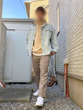 「CASPER JOHN（キャスパージョン）のアイテム（デニムジャケット）」を使った、KENTAさん（メンズ・180cm）の冬コーディネート