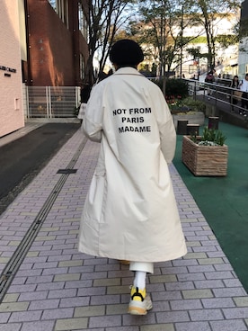 「アイテム（ステンカラーコート）」を使った、いおりさん（メンズ・170cm・20代）の春コーディネート
