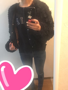「AVAN LILY（アヴァンリリィ）のアイテム（ノーカラージャケット）」を使った、あいさん（レディース・166cm）の冬コーディネート