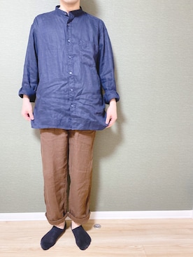 「OMNIGOD（オムニゴッド）のアイテム（パンツ）」を使った、やまもとゆうきさん（メンズ・170cm）の春コーディネート