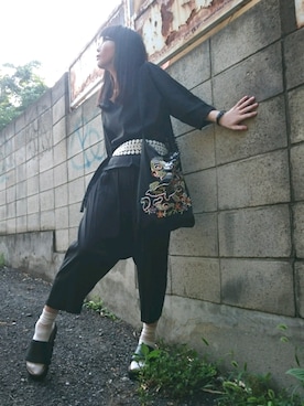 「サッシュベルト」｜「アイテム（財布/小物）」を使った、※※よ※※ね※※さん（レディース・166cm）の夏コーディネート