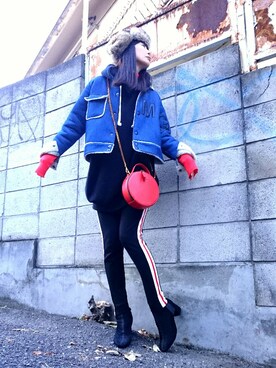 「Another Edition（アナザーエディション）のアイテム（キャップ）」を使った、※※よ※※ね※※さん（レディース・166cm）の冬コーディネート