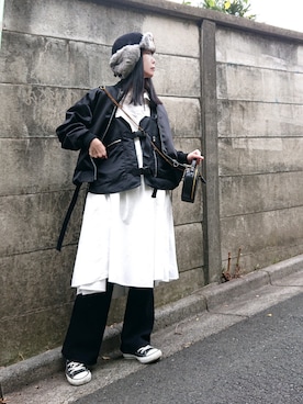 「SHAREEF（シャリーフ）のアイテム（帽子）」を使った、※※よ※※ね※※さん（レディース・166cm）の秋コーディネート