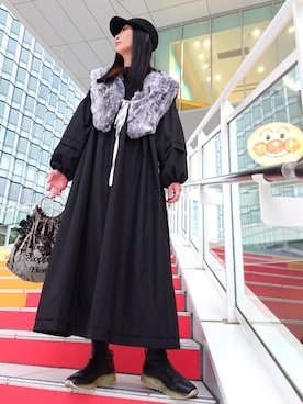 「スニーカーブーツ」｜「アイテム（ワンピース/ドレス）」を使った、※※よ※※ね※※さん（レディース・166cm）の冬コーディネート