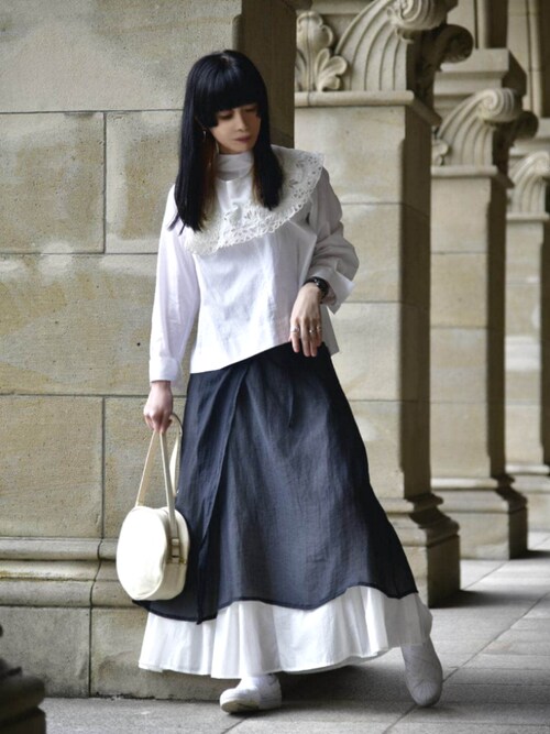 【WEB限定】BeAMS DOT / レイヤード シアーラップスカートを使った人気ファッションコーディネート - WEAR