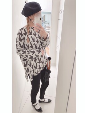 「仕事着」｜「アイテム（ハンチング/ベレー帽）」を使った、もーりさん（レディース・167cm）の秋コーディネート