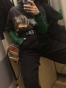 「DROP DEAD（ドロップデッド）のアイテム」を使った、あやなさん（レディース・164cm）の秋コーディネート