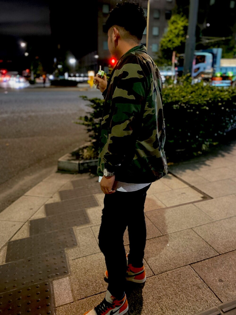 「あけましておめでとうございます！、新年一発目、2020、NIKE、ROLEX、迷彩、THE NORTH FACE、supreme」｜「THE NORTH FACEのアイテム（ナイロンジャケット、グリーン系）」を使った、Onoderaさん（メンズ・181cm）の冬コーディネートの1枚目の写真