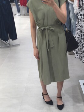 「NATURAL BEAUTY BASIC（ナチュラルビューティーベーシック）のアイテム（シャツワンピース）」を使った、amuさん（レディース・158cm）の秋コーディネート