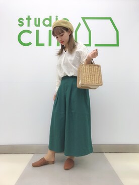 「ホワイトブラウス」｜サカモトさん（レディース・160cm）の春コーディネート