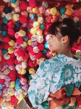 「イエロー」｜「アイテム（浴衣）」を使った、 Maeさん（レディース・162cm）の夏コーディネート