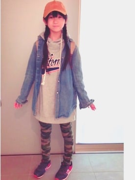 「ゆるカジ」｜「アイテム（帽子）」を使った、kankanさん（レディース・151cm）の秋コーディネート