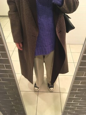 「PLST（プラステ）のアイテム（チェスターコート）」を使った、YU♡さん（レディース・157cm）の冬コーディネート